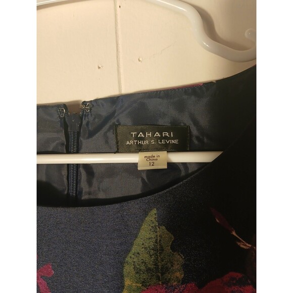 Tahari Arthur S Levine Dress  Size 12 Sleeveless Floral Cocktail Feminine - Picture 5 of 5